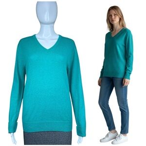 J. Crew Italian Cashmere V Neck Sweater Size SMALL Preppy Cozy Luxury Old Money